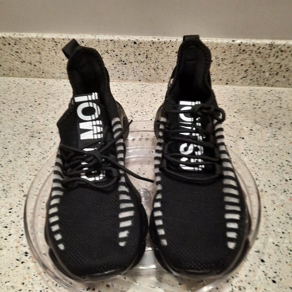 GSLMOLN Mens Black Lace Up Lightweight Athletic Running Shoes Size 41 US 8 - Picture 2 of 7